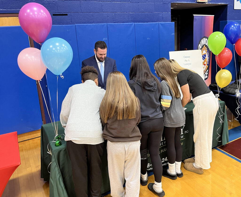 Michael Dempsey at Dunmore High School 2025 Career Fair | Lenahan & Dempsey